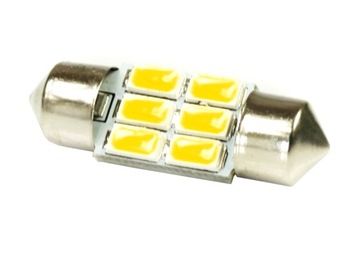 LED 6 SMD 5630 C5W ТЕПЛЫЙ БЕЛЫЙ лампочка 31 мм