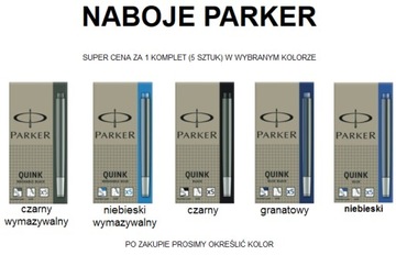 PARKER długie naboje do piór SUPER CENA