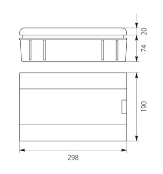 Модульный распределительный щит скрытого монтажа 1x12 IP40 SRp-12 2,3 EP_OPATÓWEK