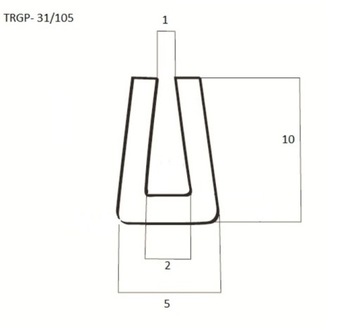 U-образное резиновое уплотнение для кромки толщиной 1-2 мм.