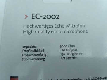 Усилитель МИКРОФОН + разъем echo ALBRECHT EC 2002 6 PRESIDE