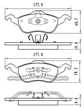 ТОРМОЗНЫЕ КОЛОДКИ ПЕРЕДНИЕ FORD FOCUS MK1 MK I 98-04