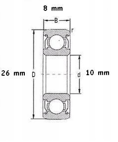 Подшипник шариковый однорядный 6000 ZZ FAG 10x26x8