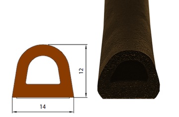 Уплотнитель оконный СД-55 14х12 40 метров