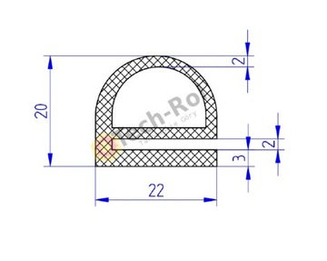 Uszczelka gumowa chłodni, drzwi, bram, typ e /2200