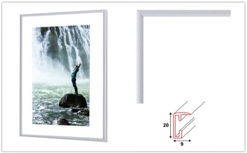 RAMA ALUMINIOWA SREBRNA 70x100 - RAMKA 100x70 CM