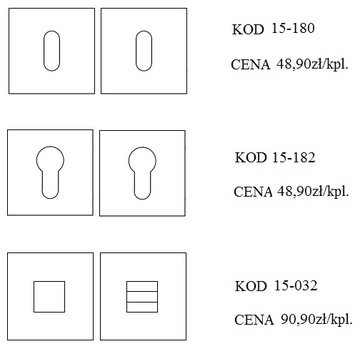 Klamka 2145 rozeta kwadratowa czarny/ chrom Convex