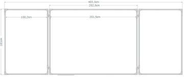 Школьная доска TRIPTIQUE зеленая, 400x100см, мел