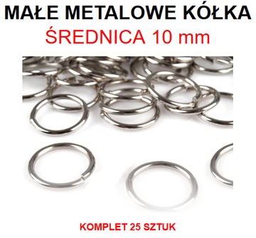 małe KÓŁKA METALOWE 10 mm KOMPLET 25 SZTUK