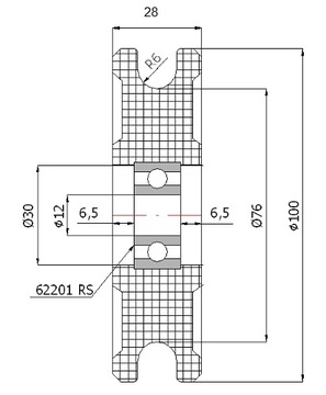 ROPE ROLLER канатные ролики, диаметр 100, 12 блоков