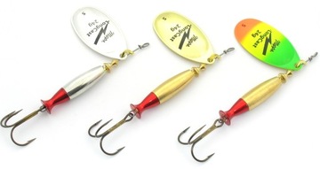 3 x MEPPS AGLIA LONG CAST № 5 SILVER GOLD F.TIGER