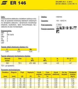 Рутиловые электроды ESAB ER 146 fi 3,2 x 450 1,0 кг