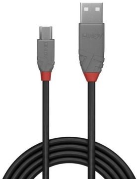 КАБЕЛЬ USB 2.0 A - MICRO-B LINDY ANTHRA LINE 0,5 М