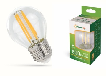 Żarówka LED kulka E27 4W FILAMENT 500lm Spectrum