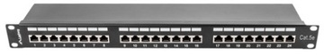 PATCH PANEL 24 PORT 1U KAT.5E FTP CZARNYLAANBERGPATCH PANEL 24 port kat 5E