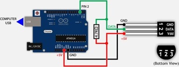 Цифровой датчик температуры DS18B20 TO92 ARDUINO