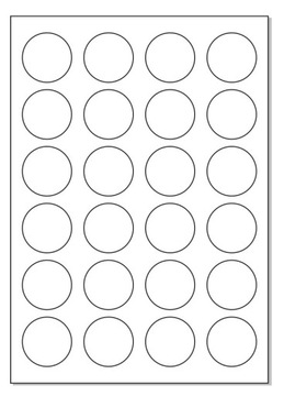 Самоклеящиеся этикетки, наклейки А4, диаметр 40 мм, 10 листов.