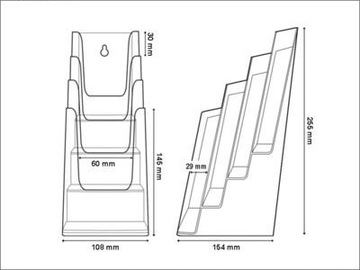 Подставка для листовок двухэтажная 4 х 1/3 А4 (DL)