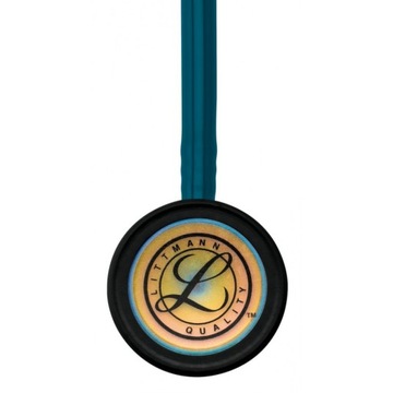 Стетоскоп 3M Littmann Classic III, радужная головка, золотая лира, синий карай