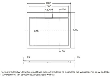 ДУШЕВОЙ ПОДДОН POLISH SLIM 120x80 см С КРЫШКОЙ СИФОНА