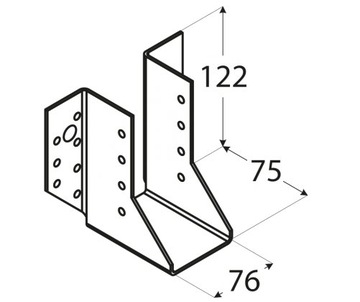 СОЕДИНИТЕЛЬ КРОНШТЕЙНА БАЛКИ WB23 76x122 СЕРТИФИКАТ