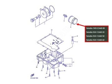 Yamaha 5GH-13440-80 МАСЛЯНЫЙ ФИЛЬТР MT-10 XT1200 SuperTenere YFM Grizzly T-MAX