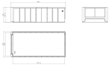 ПЕРЕДНЕЕ СТЕКЛО ДЛЯ КОНТЕЙНЕРА 50 x 23,4 x 14 см -DE