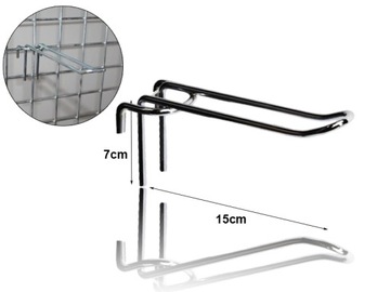 ZAWIESZKA HACZYK NA KRATĘ KRATKĘ HAK 15CM - CHROM