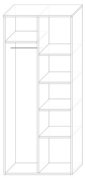 Гардероб APOLLO ПОЛКИ ВЕШАЛКИ 80 СМ SONOMA MATT WHITE