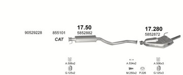 Комплект глушителей Opel Vectra B 1.6-16V 95-02