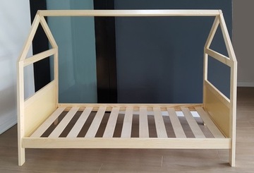 Кровать ДОМ 140х70 PINE BABY RAILS ДЕТСКАЯ 2в1 С РЕЛЬСАМИ