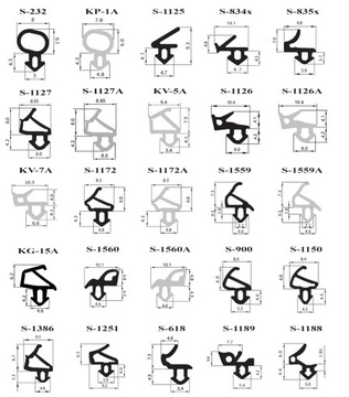 Уплотнители оконные С-1387 и С-1388