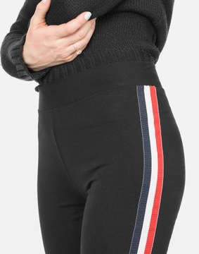 Spodnie Sportowe Dresowe Damskie Legginsy z Lampasami Getry Rurki 5001 L/6