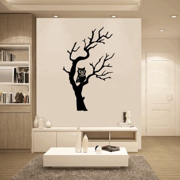 Декоративная наклейка на стену TREE сова для гостиной, 112 см
