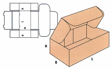 Вырубной картон 450x300x200 мм Почтовая коробка