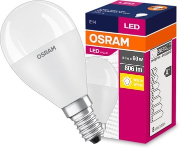 Светодиодная лампа BALL E14 8W 60W OSRAM 2700K WARM