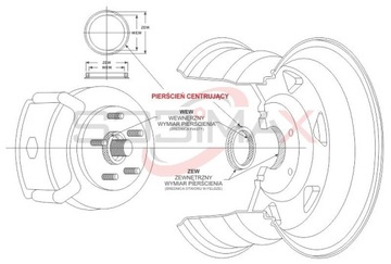 Центрирующие кольца AUDI SEAT VW 70.4 57.1