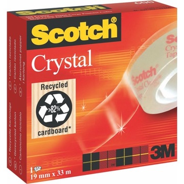 КЛЕЙКАЯ прозрачная для офисного использования 3M Scotch Crystal 19х33мм В КОРОБКЕ