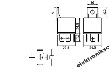 Przekaźnik 24V 40A/30A samochodowy przełączny SPDT