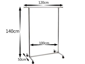 СТОЙКА 1,2М ВЕШАЛКА ДЛЯ ОДЕЖДЫ НА КОЛЕСАХ НОВАЯ c1