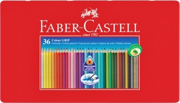 Мелки Faber Castell Grip, 36 цветов в металлической коробке.