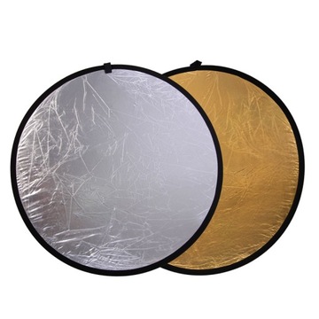 Blenda płaszczyzna 2w1 okrągła 82cm złoto srebrna