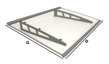 Навес над дверью Roof Straight 150x80 см Alu