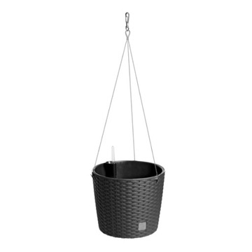 Flowerpot wall-mounted+ irrigation rattan 25, 5xh22cm, фото