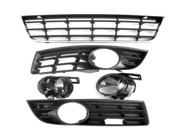 Противотуманные фары+ решетки vw passat b6 2005-2010, фото