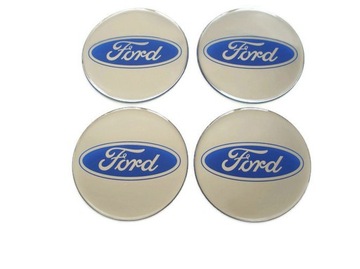 Emblems logo icons on caps disks stickers ford 55mm silver, фото