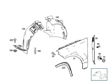 Front right wing mercedes gle w292, фото