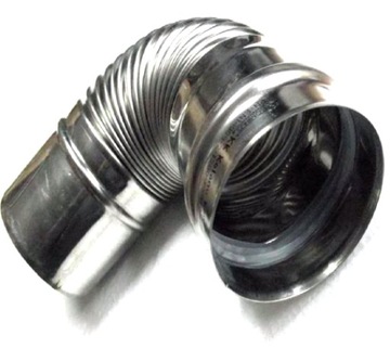 Liner chimney knee 60mm 90° turbo vessel з gasket stainless steel 935, фото