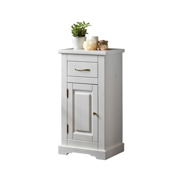 Cabinet romantic low white natural wood, фото