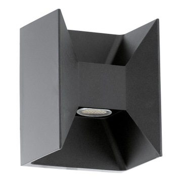 Wall lamp eglo shades of gray 1 silver built-in led source 2, 5 в, фото